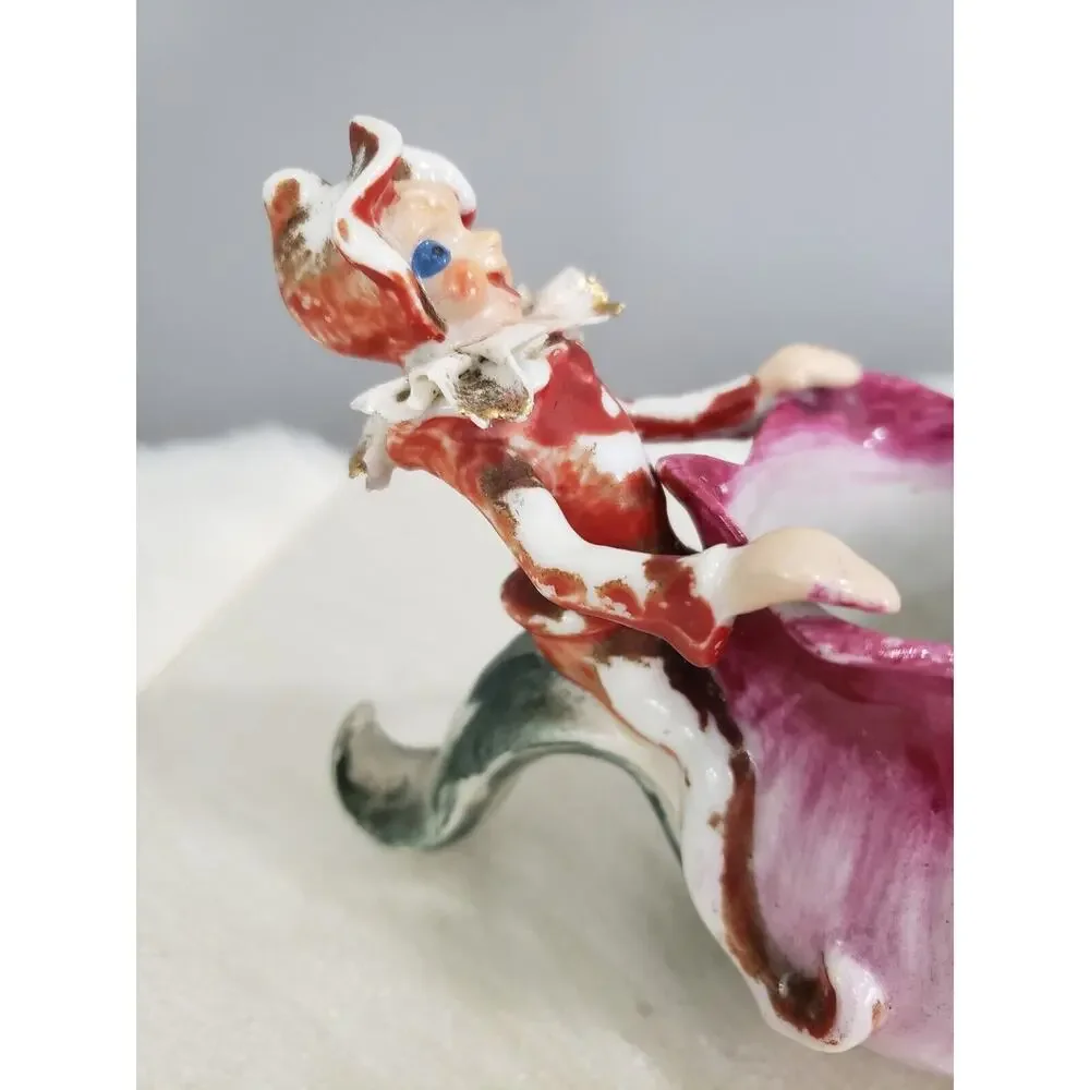 RARE 3 VINTAGE PIXIE ELF VASE PLANTER FIGURINES OCCUPIED JAPAN KITSCHY‎ MCM PINK